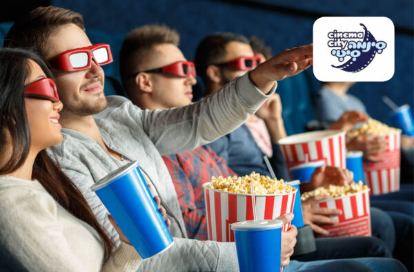 כרטיס זוגי לסרט VIP בסינמה סיטי